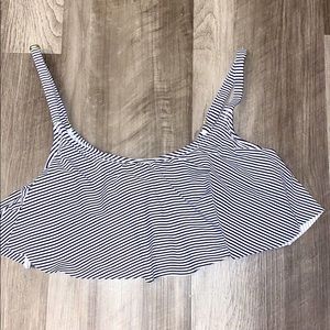 Navy striped swim suit top